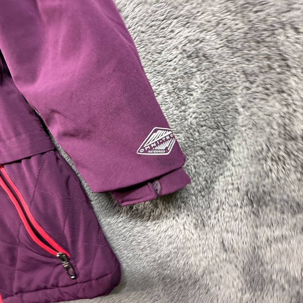 Columbia Titanium Girls M Purple Hooded Ski Rain Jacket Lined Insulated Omni - Picture 7 of 10